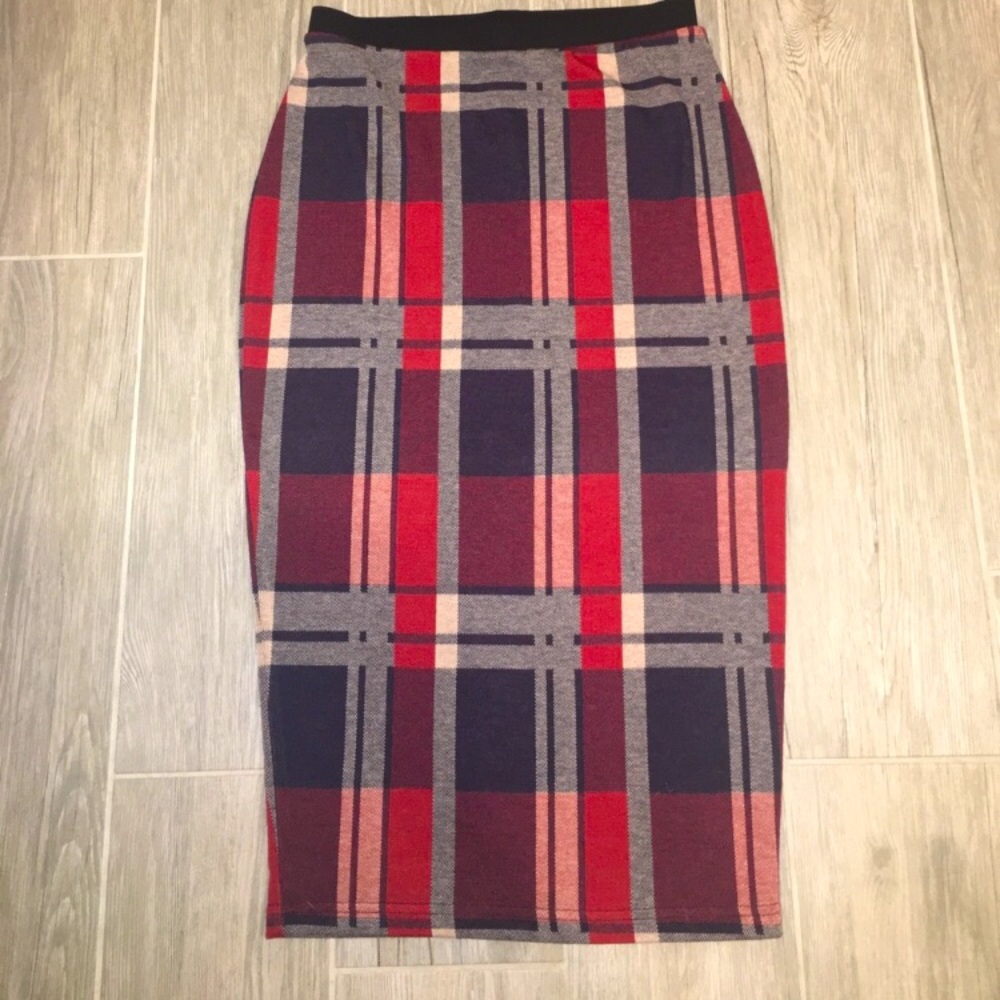 Philosophy XS fitted/bodycon plaid skirt